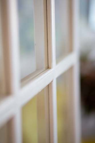 picture window white wooden framed glass window decor